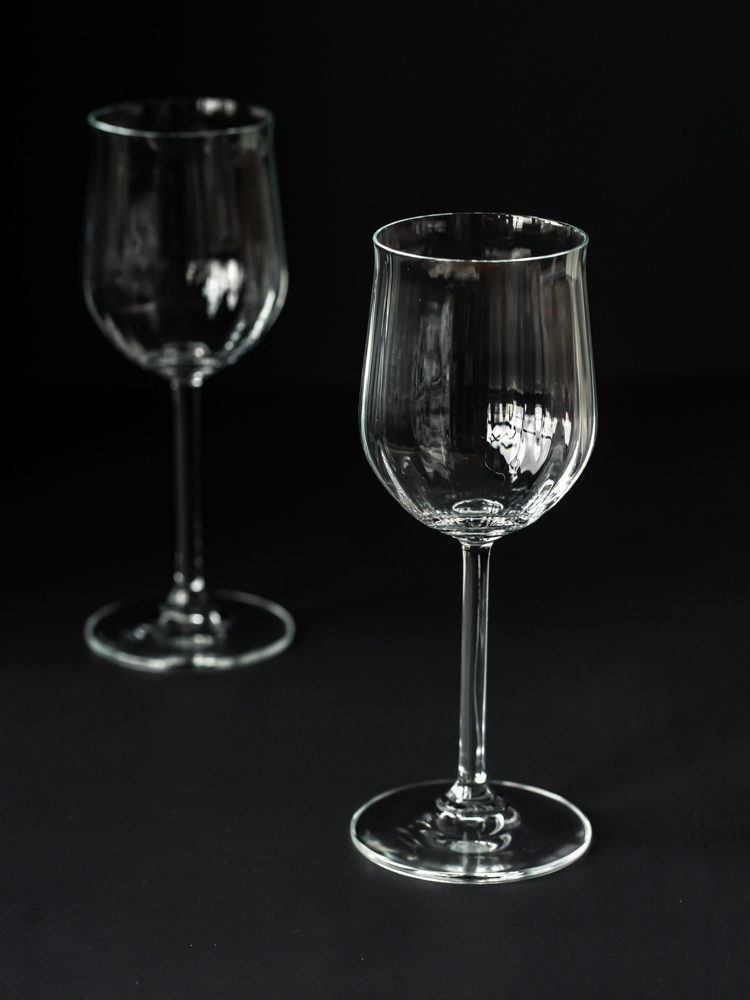 Vintage Ribbed Wine Glasses